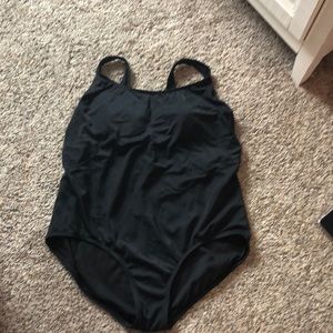 Black one piece bathing suit